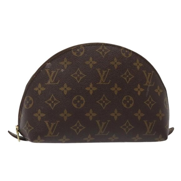 LOUIS VUITTON Monogram Trousse Demi Ronde Cosmetic Pouch M47520 LV Auth 90360 - Picture 1 of 16